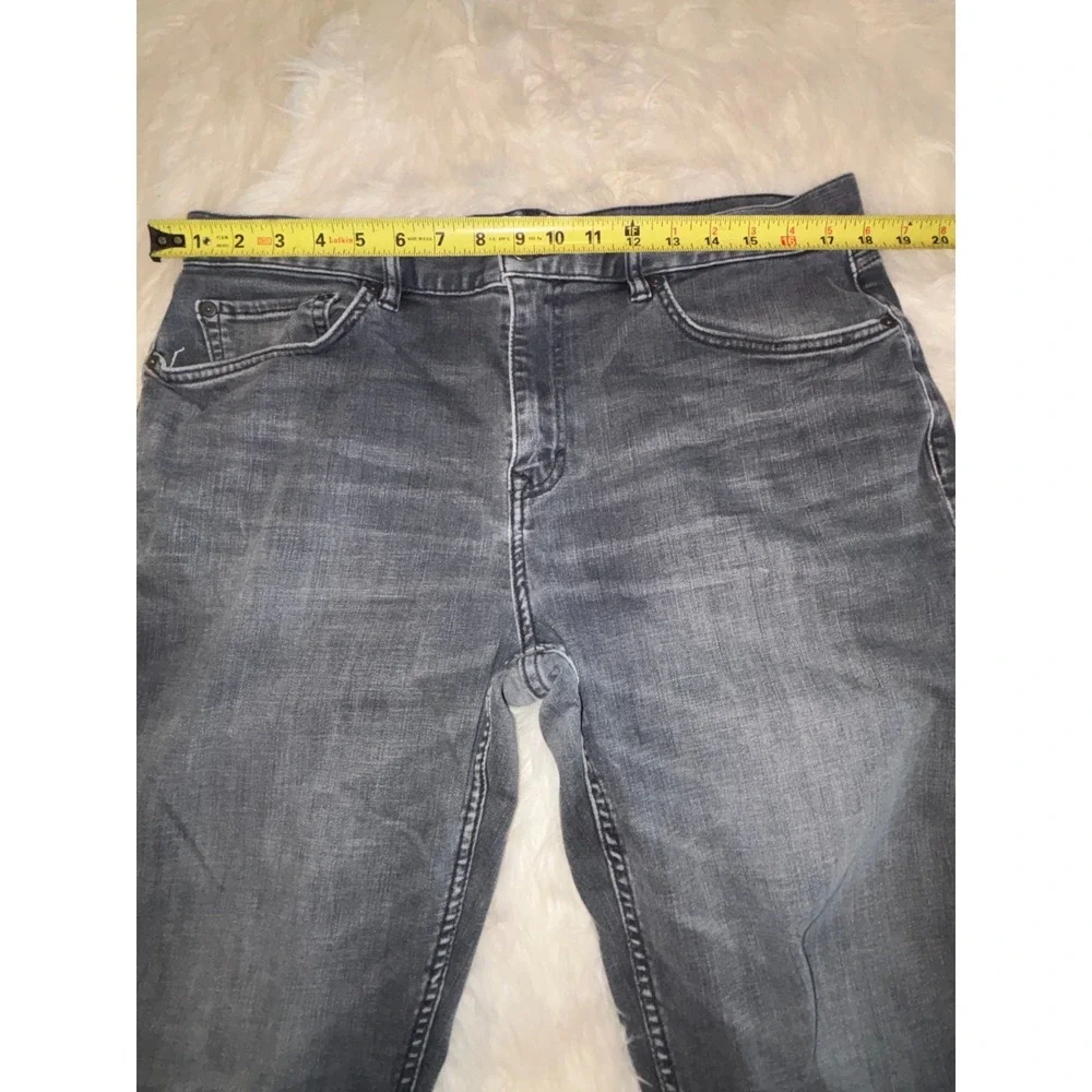 Banana Republic Jeans Mens 36x32‎ Gray Denim Slim Fit Medium Wash Straight Leg